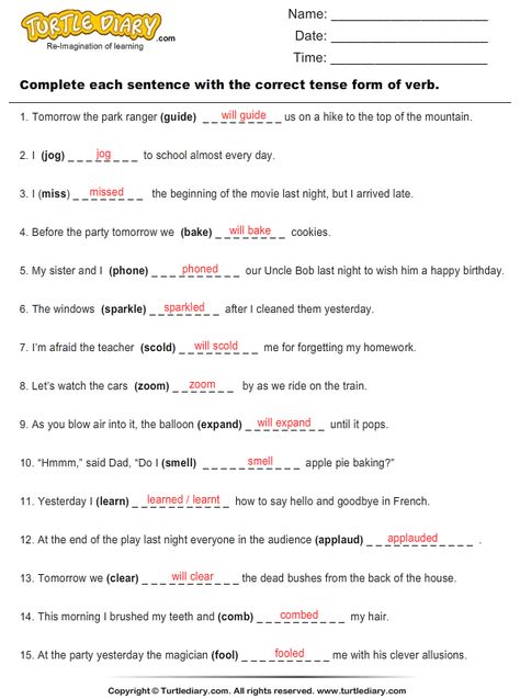 Write the Correct Tense Form of Verbs Answer Verb Form Worksheet, Verb Forms Worksheet, Forms Of Verbs Worksheet, Tenses Worksheet Class 6, Form Of Verbs, Tense Worksheet, Past Tense Worksheet, Grammar Help, Tenses English