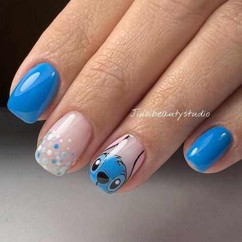 Stitch Nails, Disney Inspired Nails, Disney Acrylic Nails, Mickey Nails, Fake Nails Designs, Hello Nails, Simple Gel Nails, Work Nails, Blockbuster Movies