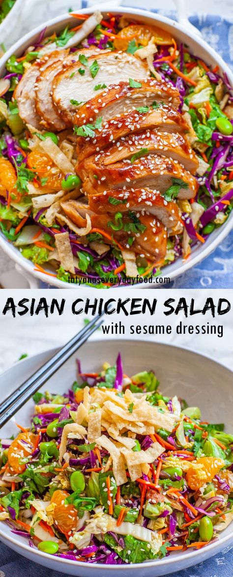 Salad Recipes Videos, Chicken Salad Video, Asian Chicken Salad Recipe, Asian Salad Recipe, Asian Chicken Salad, Salty Recipes, Chicken Salad Recipe Easy, Asian Chicken Salads, Easy Chicken Salad