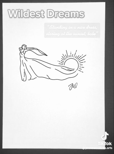 Wildest Dreams Taylor Swift Tattoo, Wildest Dreams Tattoo, 1989 Tattoo, Wildest Dreams Taylor Swift, Dreams Tattoo, Dreams Illustration, Swift Tattoo, Dream Illustration, Taylor Swift Tattoo