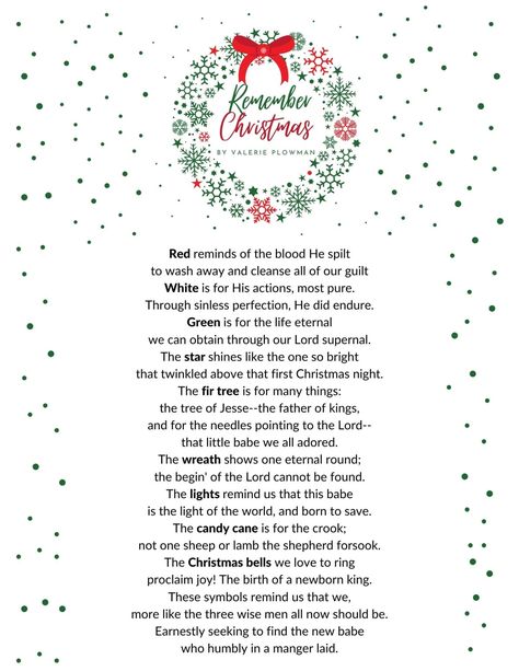 Remember Christmas poem. 9 Symbols to Help You To Remember the Meaning of Christmas. Christmas decorations are fun, but they help us remember the reason for the season if we pay attention. Meaning Of Christmas Symbols, Christmas Symbols And Meanings For Kids, The Reason For The Season, Reason For The Season, Christmas Symbols And Meanings, Meaning Of Christmas Quotes, Christmas Tree Meaning, Poem About Christmas, Christmas Poems For Church