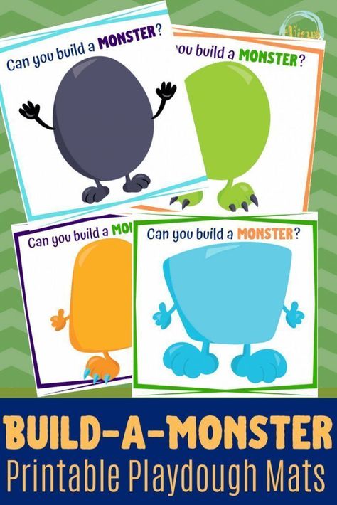 Monster Playdough, Build A Monster, Make Your Own Monster, Monster Shapes, Playdoh Mats, Halloween Mats, Monster Activities, Halloween Goodie Bags, Playdough Kits