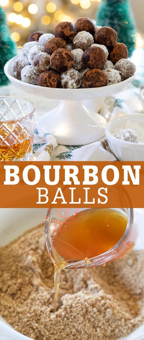 Old Fashioned Bourbon Balls are a delicious no-bake Christmas treat. #bourbon #bourbonballs #nobake #southern #classic Bourbon Balls Recipe, Bourbon Punch, Classic Christmas Treats, Bake Christmas, Bourbon Balls, Sweet Bourbon, Bourbon Recipes, Christmas Food Treats, Christmas Fudge