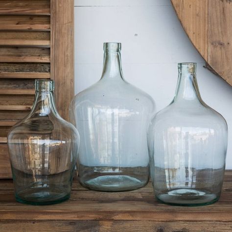 $50 each vases http://www.antiquefarmhouse.com/huge-recycled-glass-cellar-bottles.html Glass Cellar, Pottery Barn Look, Large Glass Jars, French Style Homes, European Home Decor, Vintage European, Antique Vase, Antique Farmhouse, Vintage Stuff