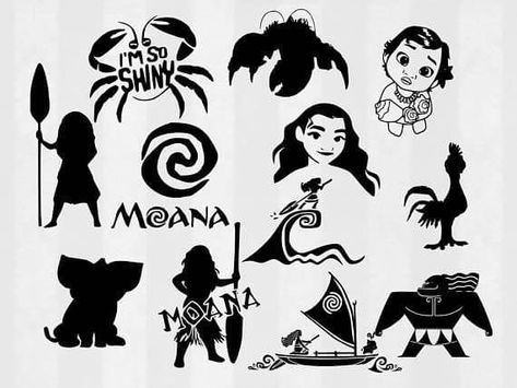 Moana Clipart, Moana Svg, Head Template, Disney Png, Cricut Disney, Moana Disney, Disney Silhouette, Disney Silhouettes, Moana Birthday