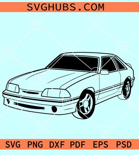 Ford Mustang Fox Body SVG, Ford Mustang Fox Body clipart svg, Ford svg, Ford Mustang svg, Fox Body SVG, Mustang Fox Body SVG Foxbody Mustang Tattoo, Ford Svg, Body Clipart, Mustang Tattoo, Foxbody Mustang, Linework Tattoo, Car Shirts, Cricut Free, File Free