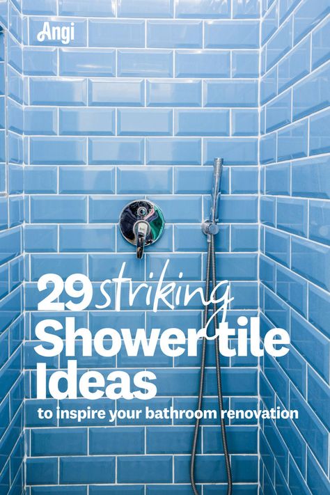 29 shower tile ideas on a bright blue tiled shower New Bathroom Shower Ideas, Manly Shower Tile, Bright Bathroom Tile Ideas, Small Shower Tile Designs, Shower Tile Ideas Subway Tiles, Guest Bathroom Tile Shower Ideas, Bathroom Ideas With Blue Tile, Bright Shower Tile Ideas, Tiled Shower Accent Wall