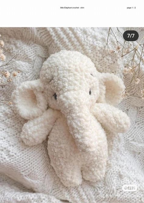 little Elephant crochet pattern Crochet Pattern Elephant Free, Quick Crochet Animals, Free Elephant Crochet Pattern, Elephant Crochet Pattern Free, Free Crochet Elephant Pattern, Elefante Crochet, Amigurumi Elephant Free Pattern, Crochet Elephant Pattern Free, Large Amigurumi