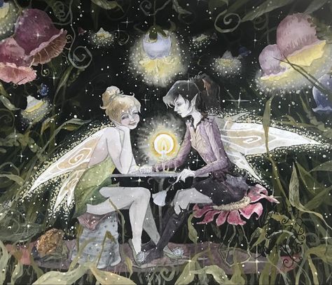 Sister Art Aesthetic, Whimsigoth Nostalgia, Fairy Girlfriends, Wlw Art Aesthetic, Disney Fairies Vidia, Pixie Fairy Aesthetic, Whimsigoth Art, Wlw Art, Pride Lesbian