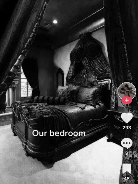 Black Bedroom Furniture Set, Gothic Bedroom Ideas, Gothic Decor Bedroom, Gothic Room, Gothic Bedroom, Black Bedroom Furniture, Gothic Furniture, Dark Home Decor, Goth Home Decor