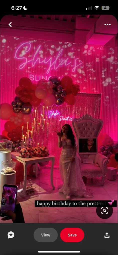 party Glitz And Glam Sweet 16 Party Ideas, Vip Sweet 16 Party Ideas, Birthday Venue Aesthetic, Pink Sweet 16 Birthday Party, 18th Birthday Party Venue Ideas, Places To Go For Sweet 16 Birthday, Pink Out Sweet 16, Glam Sweet 16 Party Ideas, Pink Sweet 16 Theme Ideas