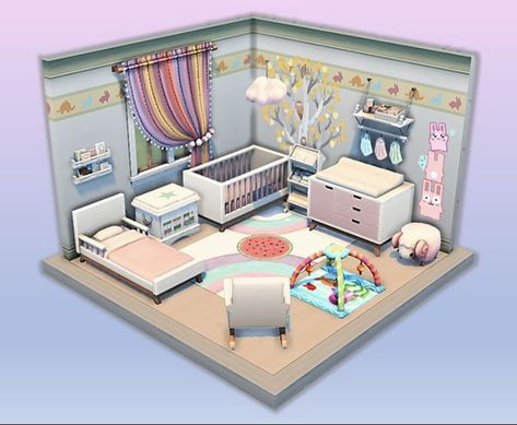 Room Ideas Sims 4 No Cc, Sims 4 Nursery Ideas Base Game, Sims 4 Toddler Room No Cc, Sims 4 Nursery Ideas No Cc, Sims 4 Nursery Ideas, Sims 4 Kids Room, 2023 Nursery, Todler Room, Sims 4 Ps4