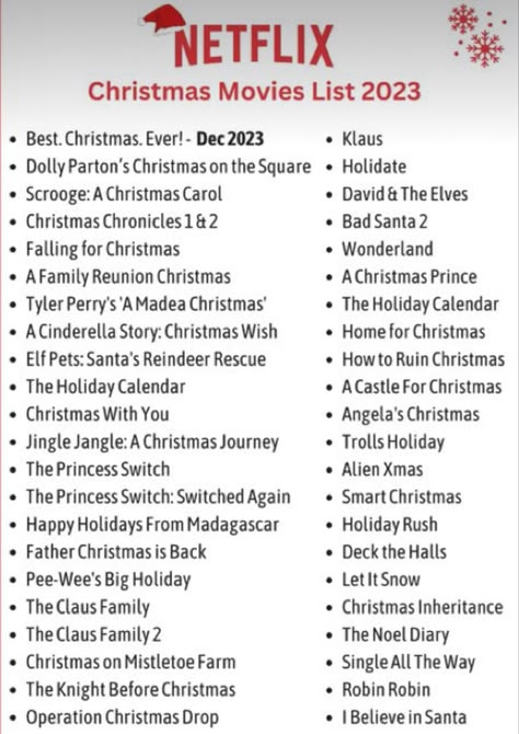 Old Christmas Movies List, Christmas Films Netflix List, Netflix 2023 List, Best Christmas Films, Christmas Movies On Netflix Best List, Christmas List Movie, Christmas Film List, Netflix Movies To Watch Christmas, Christmas Movie List 2023