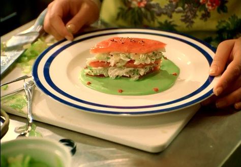 Crab Napoleon Recipe, Napoleon Recipe, Movie Inspired Recipes, Movie Recipes, Movie Food, Barefoot Contessa Recipes, Seafood Sushi, Sushi Menu, Crab Dishes