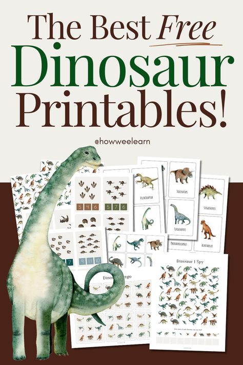 The Best Free Dinosaur Printables! Images of pages included: Dinosaur I Spy, Dinosaur Bingo, Vocabulary Cards, Matching Cards, Number Cards Dinosaur Printable Activities, Dinosaur Memory Game Free Printable, I Spy Dinosaurs Printable, Dino Alphabet Free Printable, Dinosaur Bingo Free Printable, Build A Dinosaur Printable, Montessori Dinosaur Activities, Dinosaur Scavenger Hunt Free Printable, Dinosaur Activities Preschool Printables