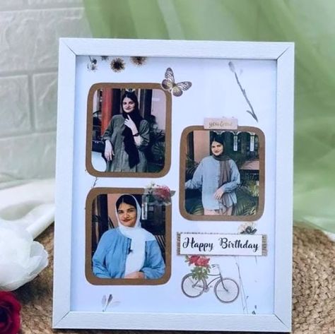 Photo Frame Gift Ideas For Husband, Birthday Photo Frame Background Design, Poloroid Frame Ideas, A4 Size Frame Design, Birthday Photo Frame Models, Birthday Gifts For Best Friend Photo Frame, A3 Frame Ideas, Birthday Calligraphy Frames, A4 Frame Design