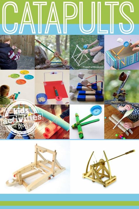 15 Easy Catapults to Make With Kids | Kids Activities Blog Catapult Diy, Catapult For Kids, Diy Catapult, Popsicle Stick Catapult, Kids Stem Activities, Tinker Toys, Science Club, Stem For Kids, Stem Challenges