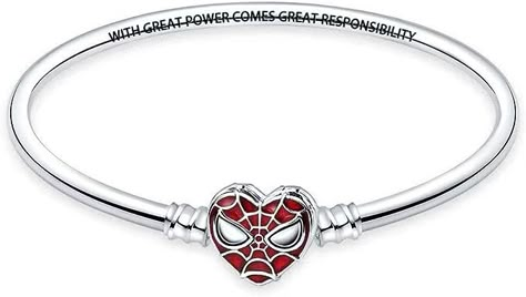 Spider Man Pandora Bracelet, Spider Man Pandora, Spider Man Bracelet, Spiderman Bracelet, Pandora Bracelet Charms Ideas, Great Power Comes Great Responsibility, Man Bracelet, Jewelry Pandora, Bracelet Quotes