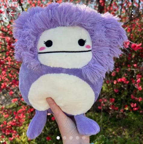 Dyed purple Bigfoot 💜 Squishmallows Bigfoot, Purple Squishmallow, Custom Squishmallow, Bigfoot Squishmallow, Squish Mellow, Realistic Animal Drawings, Cute Squishies, Birthday Wishes For Myself, Kawaii Plush