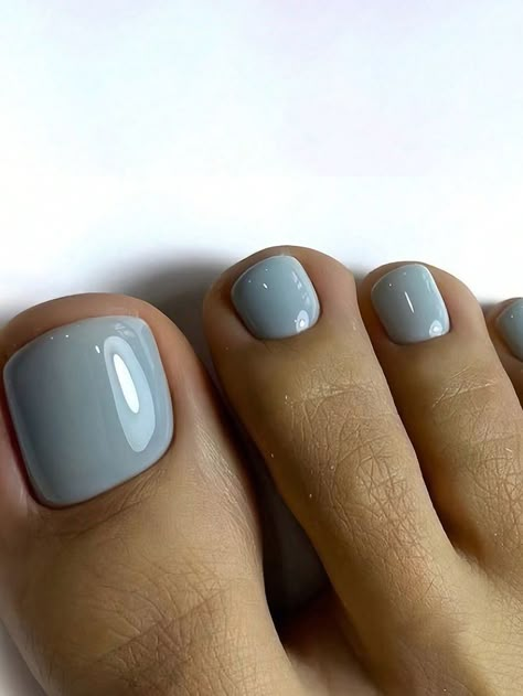 Dusty Blue Nails, Daily Nail Art, Blue Toe Nails, Easy Toe Nail Designs, Bare Nails, Cute Nail Polish, Opi Nail Colors, Toe Nail Color, Matte Nails Design