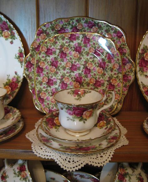 atthefarmhouse My Dad Died, Chintz China, Country Rose, He Left Me, Royal Albert Old Country Roses, Royal Albert China, Old Country Roses, Pretty Tea Cups, Pretty China