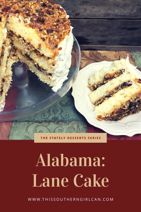 Pillow Cake Recipe, Alabama Lane Cake, Southern Lane Cake, Lane Cake Recipe Alabama, Alabama Food Recipes, Lane Cake Recipe Southern Living, Alabama Desserts, Southern Cake Recipes, Lane Cake Recipe