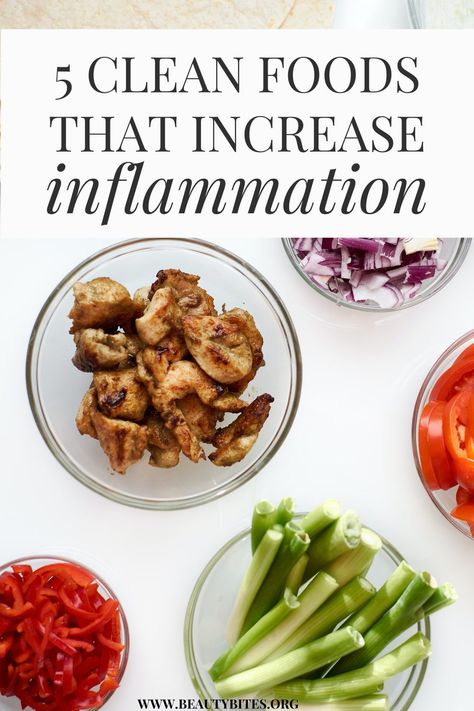 5 clean foods that are inflammatory and you should if you're following the anti-inflammatory diet or an anti-inflammation diet plan in order to reduce chronic inflammation. Eat Natural, Inflammation Diet Recipes, Inflammation Foods, Clean Foods, Anti Inflammation Recipes, Inflammation Diet, Best Diet Foods, Best Smoothie, Anti Inflammation