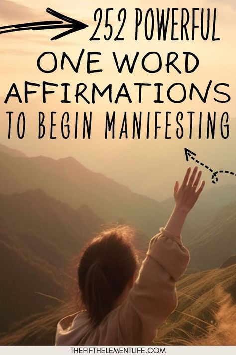 One-Word Affirmations 3 Word Affirmations, Affirmations And Intentions, One Word Affirmations Positive, 1 Word Affirmations, One Word Mantras, One Word Intentions, Affirmation Words List, Words Of Affirmation For Yourself, Word Of The Day Positive