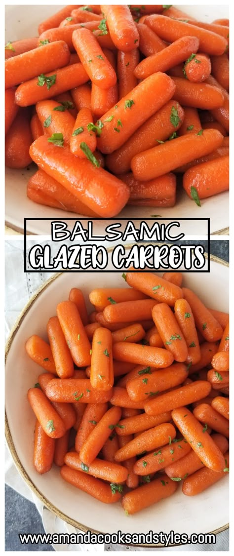 Balsamic Glazed Carrots, Balsamic Carrots, Carrot Recipes Side Dishes, Glazed Baby Carrots, Baby Carrot Recipes, Glazed Carrots Recipe, Lemon And Honey, Sauteed Carrots, Healthy Side Dish