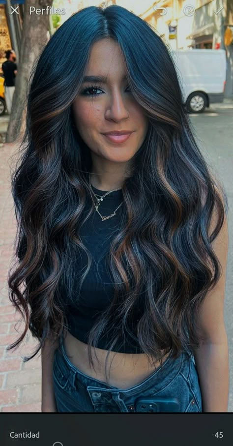 s://tumblr.com/ZBknUPev1YBoOm00 Spice Up Black Hair, Good Hair Colors For Dark Brown Hair, Black Hair With Caramel Underneath, Ombré Hair Dark Brown, Caramel Ombre Hair Color For Brunettes, Carmel Money Pieces On Dark Brown Hair, Cooper Hair Color Highlights Dark Brown, Dark Hair Balayage Black, Ombre Highlights For Dark Hair