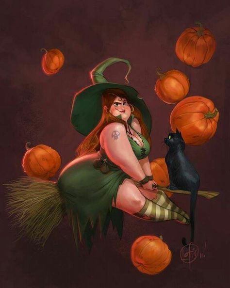 It is so rare to find art of plus-sized witches! I don't know who the artist is but this is fantastic!! ♡ Fat Art, Heroic Fantasy, Walt Disney Animation, Baba Yaga, Witch Art, Wow Art, Witchy Woman, Fete Halloween, 3d Characters