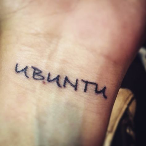 Ubuntu philosophy: "A person is a person through other peoples strikes, an affirmation of one's humanity through recognition of an 'other' in his or her uniqueness and difference." "I in You, You in Me." "I am; because of you." Tattoo Ubuntu Philosophy, Ubuntu Tattoo, 1969 Tattoo, Jesus Inspiration, Warrior Tattoos, Shoulder Tattoos For Women, Sister Tattoos, Symbolic Tattoos, Tattoo Fonts