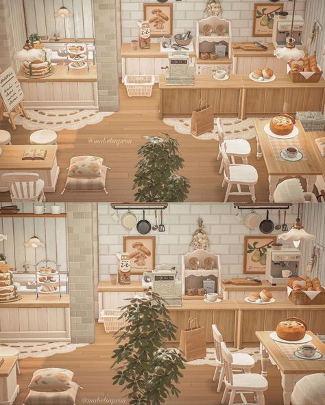 Vintage Acnh, Acnh Cottagecore House, Acnh Living Rooms Ideas, Cottagecore Acnh, Cottage Core Animal Crossing, Animal Crossing Cafe, Acnh Interior, Acnh Hhp, Cottagecore Ideas