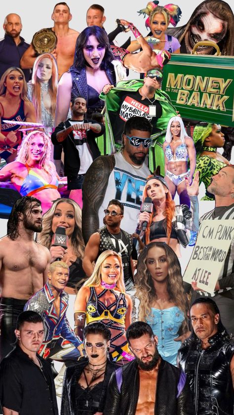 My sister loves W.W.E., and asked me to make her a wallpaper so here it is!!! #wwe #formysister #shufflefyp Wwe Background, Wwe Wallpapers Iphone, Wwe Pictures, Wwe Women, Wwe Wallpapers, Collage Wallpaper, Cm Punk, Charlotte Flair, A Wallpaper