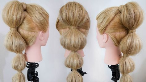 BUBBLE PONYTAIL STEP BY STEP - Everyday Hair inspiration Dance Competition Hair, Disney Hairstyles, Bubble Braid, Ponytail Tutorial, Competition Hair, Braiding Your Own Hair, Bubble Ponytail, Everyday Hair, Dance Hairstyles