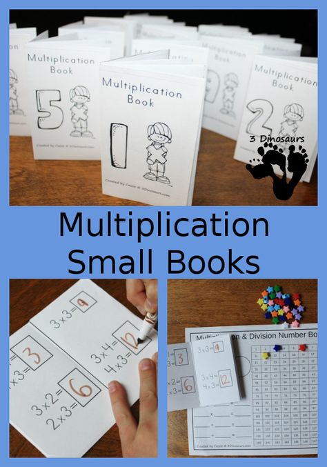 Multiplication Booklet, Free Multiplication Printables, Multiply By 3, 3 Dinosaurs, Teaching Multiplication, Multiplication Practice, Math Activities For Kids, Math Multiplication, Math Groups