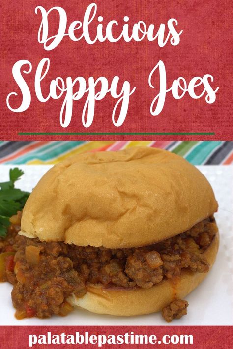 Delicious Sloppy Joes – Palatable Pastime Palatable Pastime Oven Baked Wedges, Usa Recipes, Cheese Hot Dogs, Garlic Potato Wedges, Dinner For A Crowd, Bread Burger, Burger Wraps, Sandwich Wraps Recipes, Flexitarian Recipes