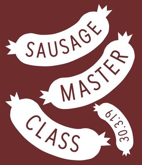 Sausage Poster, Sausage Making, How To Make Sausage, The Masters, Letter Logo Design, Letter Logo, Hot Sauce, Lettering Design, Master Class