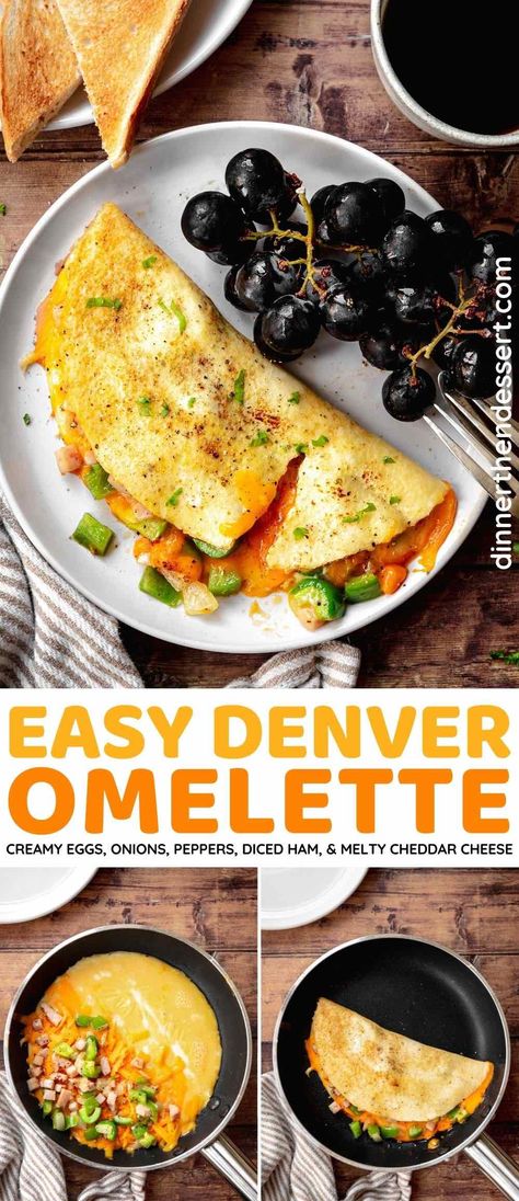 Pepper Omlet Recipes, Quick Omelette Recipe, Denver Omlet Recipes, Best Omlete Recipe, Ham Omelette Recipes, Omlete Recipe, Easy Omlet Recipes, Denver Omelette Casserole, Denver Omelette Recipe