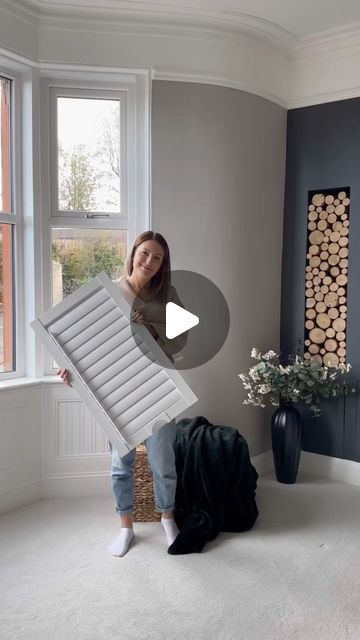 White Shutter Blinds, Bedroom Window Design, Corner Fireplace Decor, Small Bedroom Inspiration, White Shutters, Shutter Blinds, Diy Bathroom Furniture, Convertible Furniture, Pallet Furniture Living Room