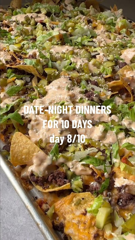 McDonals Big Mac Burger Nachos🍔 all I’m going to say is wow, just WOW... | big mac tacos | TikTok Big Mac Nachos, Taco Side Dishes, Big Mac Salad, Growing Herbs Indoors, Date Night Dinners, Thousand Island Dressing, Dinners To Make, Sweet Pickles, Big Mac