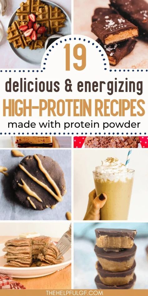 Discover how to add protein to your diet with these gluten-free recipes that use protein powder! From protein powder breakfast bars to protein powder cookies, find out how to make delicious meals with protein powder. Perfect for anyone looking to try whey protein powder recipes, protein powder desserts, and more. | gluten free treats | healthy living | clean eating recipes | easy gluten-free recipes | healthy recipes | gluten free food | breakfast and brunch | Recipes To Add Protein Powder, Things To Make With Protein Powder, Healthy Protein Powder Recipes, Ryse Protein Powder Recipe, Whey Protein Powder Recipes, Clean Eating Recipes Easy, Recipes Using Protein Powder, Protein Powder Desserts, Healthy Recipes Gluten Free