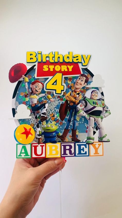 2nd Birthday Cake Boy, Toy Story Cake Topper, Woody Party, Diy Cake Topper Birthday, Toy Story Party Decorations, 3d Cake Toppers, Birthday Party Treats, Toy Story Cakes, Party Topper