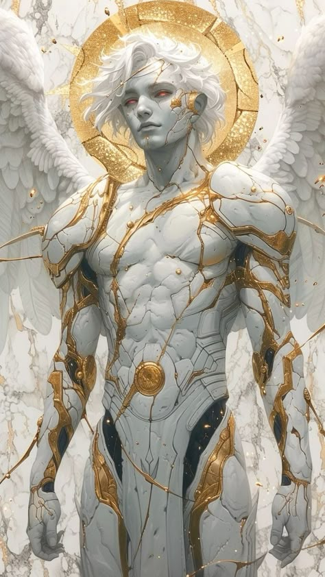 Kintsugi Art, Fantasy Concept Art, Angel Art, Fantasy Inspiration, An Angel, Dnd Characters, Character Portraits, Dark Fantasy Art, Fantasy Character Design