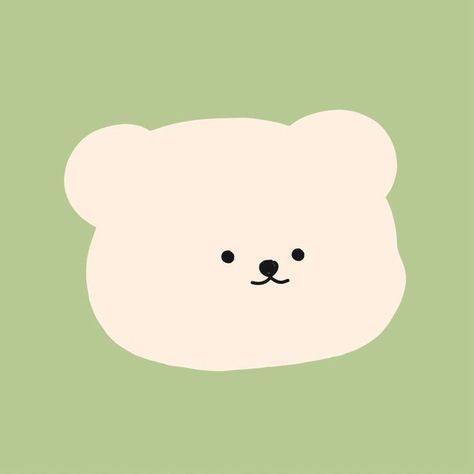 #green #greenaesthetics Cute Doodles Wallpaper, Korean Aesthetic Wallpaper, Green Aesthetic Icon, Bear Cute Cartoon, Doodles Wallpaper, Wallpapers Cute, Green Bear, Bear Cute, Aesthetic Korean