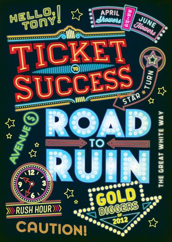 42nd Street Musical, Success Road, Gail Anderson, Magazine Typography, Love Typography, Contemporary Graphic, Vegas Style, School Of Visual Arts, 42nd Street