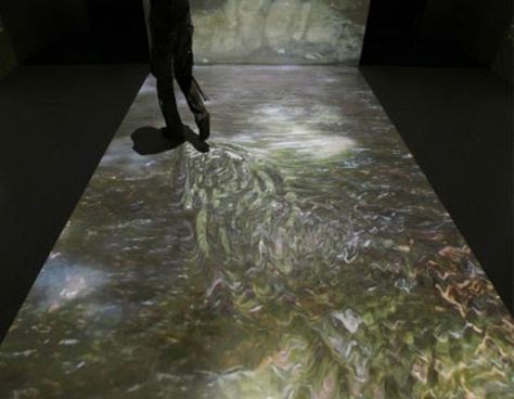 Visitor walks on a floor with a projection resembling water - | The Economic Times Floor Projector, Water Projection, Laughing Horse, Interactive Projection, Digital Projection, Interactive Walls, Sensory Rooms, Corporate Event Planning, Led Dance