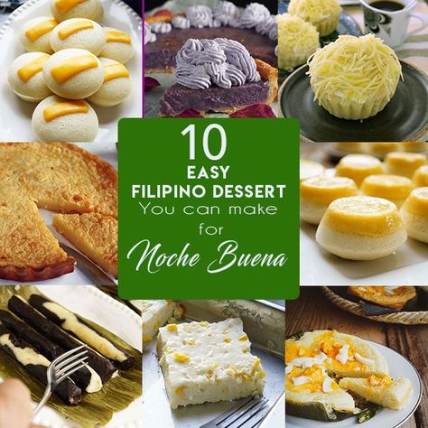 10 EASY FILIPINO DESSERT YOU CAN MAKE FOR NOCHE BUENA Pilipino Food For Christmas, Cream Cheese Pie Crust, Recipes Filipino, Pancit Recipe, Filipino Christmas, Dessert Christmas, Cultural Food, Filipino Dessert, Cream Cheese Pie