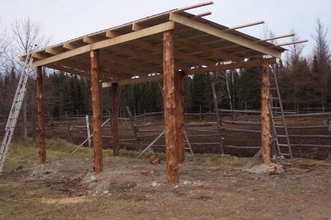 Lean-To Pole Barn Plans - Yesterday's Tractors Diy Pole Barn, Shed Design Plans, Pole Barn Designs, Horse Shed, Pole Barn Plans, Building A Pole Barn, Loafing Shed, Lean To Shed Plans, Horse Shelter