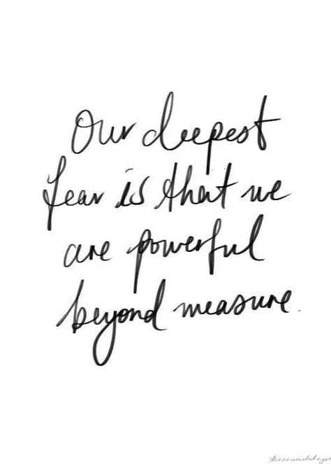 Be powerful! Powerful Beyond Measure Tattoo, Our Deepest Fear Tattoo, Our Deepest Fear Quote, Fear Quotes, Scorpio Season, Caption Quotes, Opening Soon, Spirituality Energy, Cute Outfit